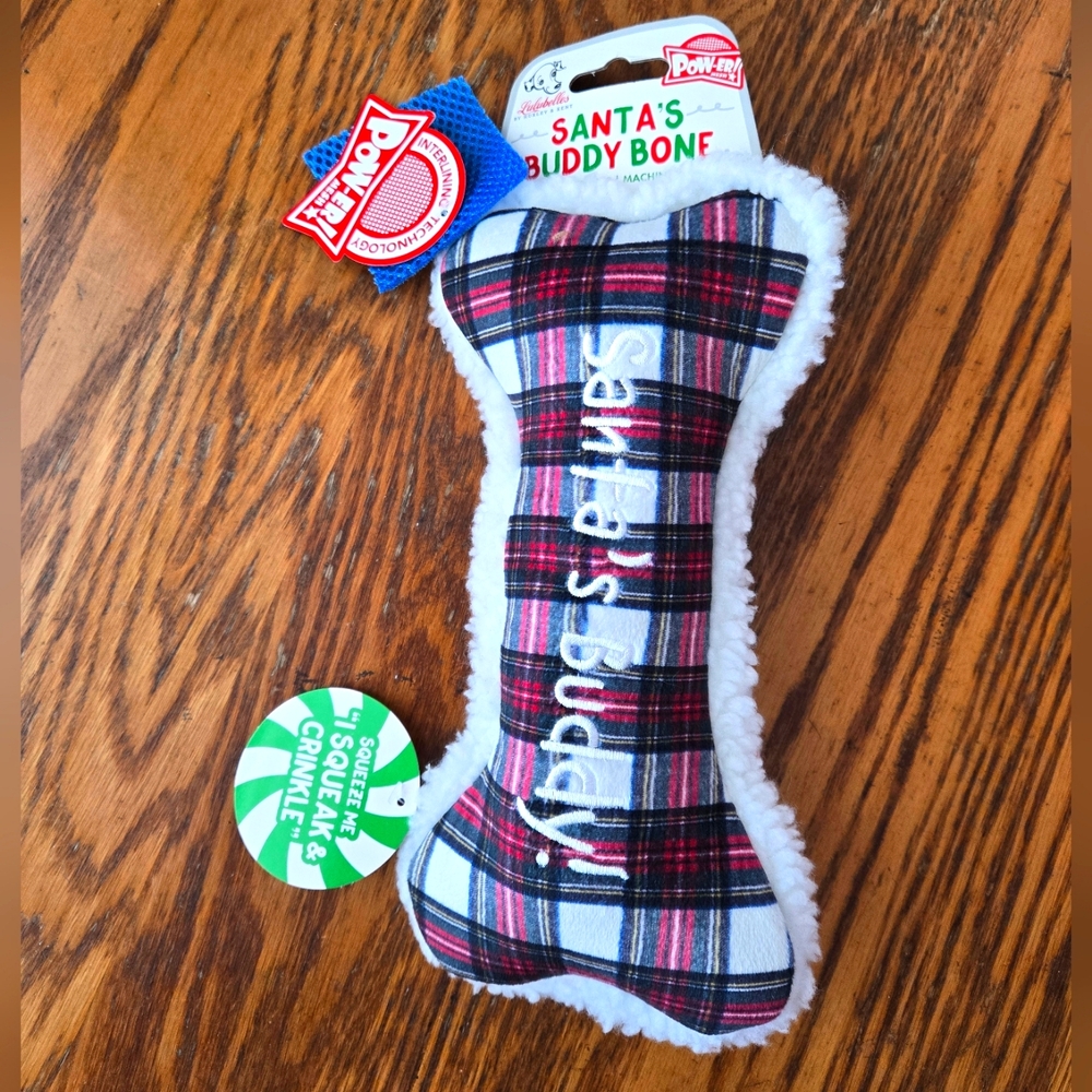 👀50% OFF - NWT‼️ Lulubelles "Santa's Buddy" Plush Squeaker Crinkle Toy
